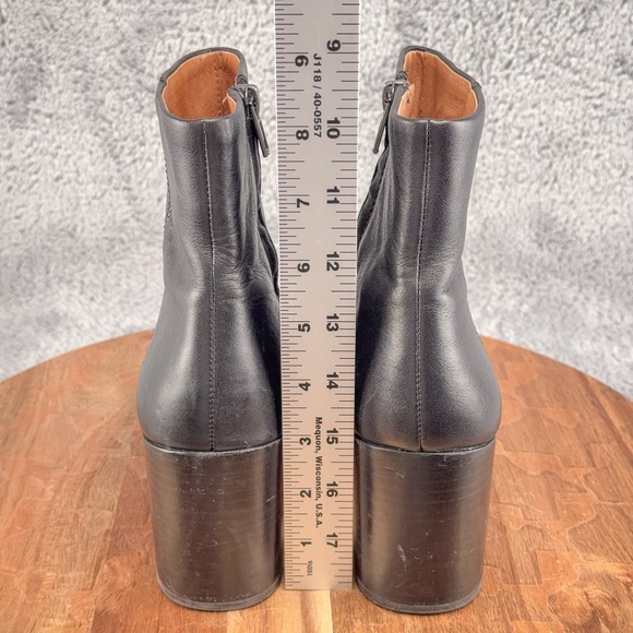 Madewell Fiona Black Leather Heel Pointed Toe Boot Side Zip MA452 Women Size 8 - Picture 4 of 8